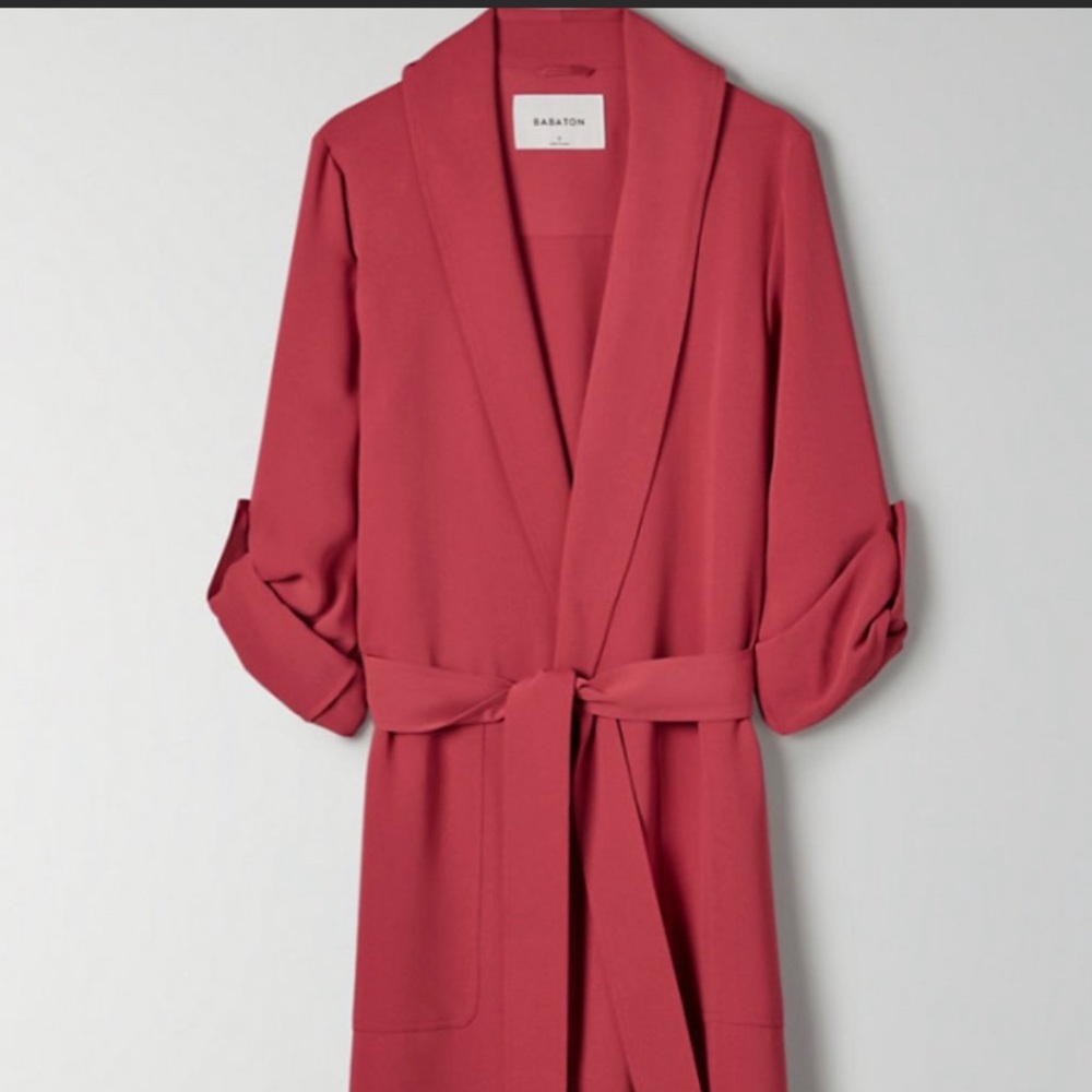 BNWT Babaton Kahlo Robe in Red Cotta - XS